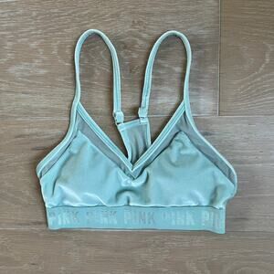 Victoria's Secret PINK Velvet Bra Bralette Mint Green Small